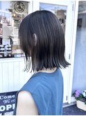 切りっぱなしボブ/オリーブグレージュ/バレイヤージュ