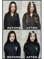 エスト 大阪梅田(EST) レミー100%高級人毛/53cm☆シールエクステ60枚+カラー