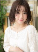 インナーカラー/シースルーバング/ゆるふわボブ/内巻きボブg