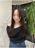 縮毛矯正　髪質改善　ロングレイヤー　顔まわりにレイヤー