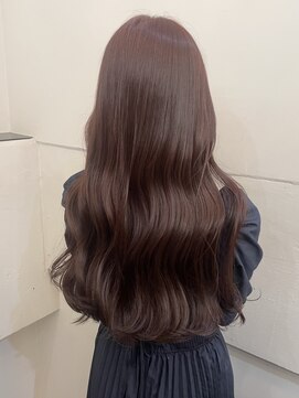 ネオリーブ チロル 横浜西口店(Neolive CiroL.) チェリーブラウン暖色カラー艶ロングレイヤーカット前髪【横浜】