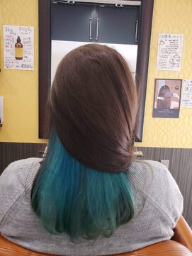 スリービープラス(3beplus) パステルブルーのインナーカラー☆