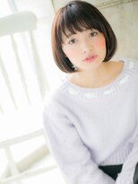 ブルー(BLUE)&nbsp;シースルー前髪ニュアンスカラー前下がりボブ20代30代40代c水戸