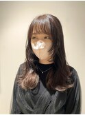 ピンクブラウン/ロングレイヤー/顔まわりレイヤー/ロングウルフ