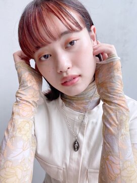 アイティーバイアルバム 八王子店(IT by ALBUM) 外ハネボブ_アースカラーくびれヘアツートンカラー_38547