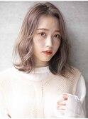 愛されミディアムヘア ☆ 透明感ラベンダーベージュ