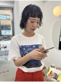 前上がりにボブパーマ