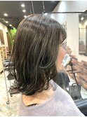 20代30代40代大人可愛い/アッシュオリーブベージュ/縮毛矯正