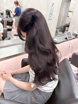 ザ パス 大名店(the path) ラベンダーカラー/ヘアアレンジ/リボンアレンジ/顔まわりカット
