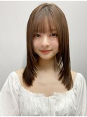 小顔前髪 レイヤーカット デザインカラー フェイスフレーミング"