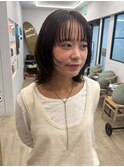 顔周りレイヤーカット/ボブウルフ/透明感カラー/西千葉