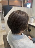 ハイライトで作る大人グレージュショートボブ