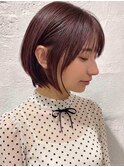 イメチェン/ピンクベージュ/アンブレラカラー/前髪/高円寺