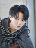 サーフカール/ 刈り上げセンターパート/ブルーブラック[新宿駅]