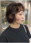 ウルフレイヤーくびれボブニュアンスパーマ大人可愛い川崎