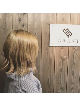 ヘアーサロン グラント(hair salon GRANT) ベージュ系切りっぱなしボブ