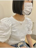 顎ラインボブ ミニボブ 黒髪 就活カラー