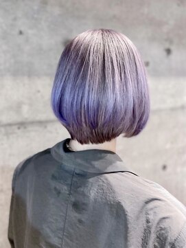 クレドガーデン 西新井店(CRED GARDEN) 裾カラー ラベンダー&ブルーバイオレット×ショートボブ/西新井