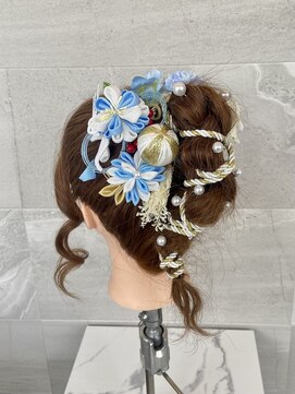 サロン Salon アイ アート 着物ヘア ポニーテール 編みおろし