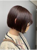 星川指名　ブリーチ無しピンクブラウン　ミニボブ
