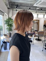 アドア 横浜(ADORE)&nbsp;【ADORE横浜】オレンジブラウン×切りっぱなしボブ