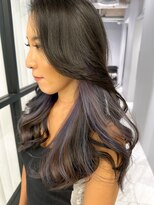 ブルーラベンダー/インナーカラー新宿/ケアブリーチ/ヘアセット