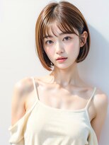 ムウ 難波(MOU)&nbsp;ナチュラルボブルフ黒髪ネビージュ小顔ワンレン20代30代40代50代