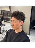 スパイキーショート ツイストパーマ アップバング 刈り上げ