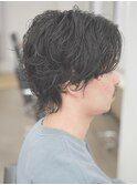 メンズミディアムパーマ　スパイラルパーマ