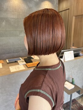 シュリープ 明成店(shleep) ツヤツヤオレンジボブ