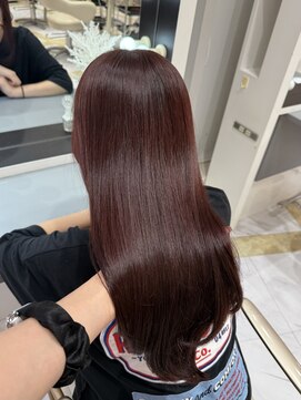 リー 梅田(Lee) miyuu/ブリーチなしWカラー/ワインレッド