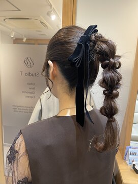 ポニーテール、あみ下ろしヘア