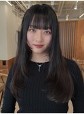 顔周りレイヤーカットくびれヘアミルクティーベージュカラー韓国
