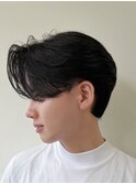 刈り上げ無しセンターパートニュアンスパーマフェザーパーマ
