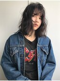 【ACA】ほつれウェーブパーマグレージュカラー