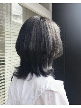 ヘアーサロンデフォーエバー(hairsalon de Forever) ミディアムウルフレイヤー●ブリーチ1-2回ブラックパープル