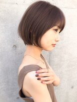 リヤン 表参道(lyann)&nbsp;ショコラベージュ ボブルフ  ベビーバング カール くびれヘア