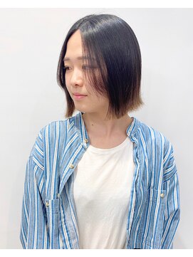 モリオフロムロンドン 松戸店(Morio from London) 【松戸　石山】外はね切りっぱなしボブ前髪なし10代20代