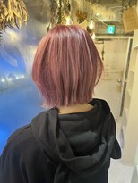 ヘアアトリエコモノ(hair l'atelier KoMoNo) 【ワンブリーチ】ラベンダーピンク×くびれボブ @komono.orin
