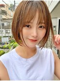 ボブ/前髪/こなれミディ/ネビージュ/小顔/黒髪/ボブルフワンレン