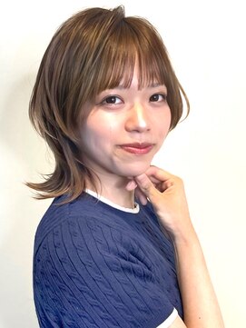 ミズチャーム(Ms.CHARM) レイヤーカット/デザインカラー/オリーブベージュ/ウェットヘア