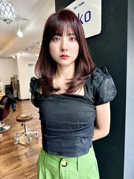 リコバイアフロート(riko by afloat) レイヤーロングワンカールピンクベージュ