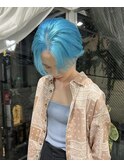 ハイトーン×ショート×スカイブルー（表参道）