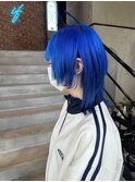 ブルー/ウルフカット