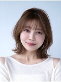 くびれミディ 前髪 イメチェン ひし形 20代30代 外ハネ