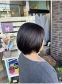 ショートボブ中明度ブラウン艶髪
