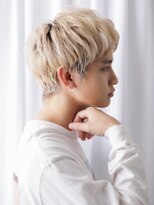 モッズヘア メン 新所沢店(mod's hair men)&nbsp;10代20代カジュアルホワイトブロンドフェザーマッシュb新所沢