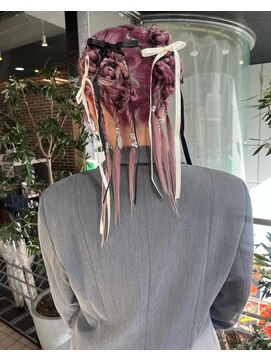 エルム 府中(yelm) 【ヘアアレンジ×ピンクカラー】#ケアブリーチ#ヘアセット