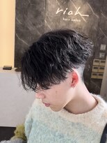 メンズカット リア(Men’s cut riah) ツイストスパイラルパーマツーブロック刈り上げメンズマッシュ