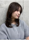 美髪ワンカールレイヤーミディアム2wayバングヘア